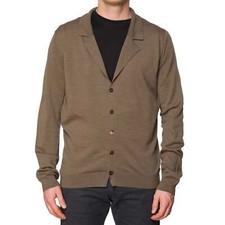 ONES Brown Loro Piana Merino Wool Super 160's Knit Cardigan Sweater EU 54 NEW US