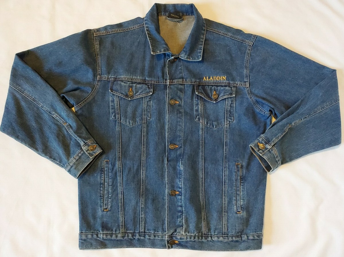 希少USA製Vintaラスベガス アラジン ホテル&カジノ スーベニアジャケット Vintage Aladin Casino Las Vegas Blue Denim Jacket Button Up