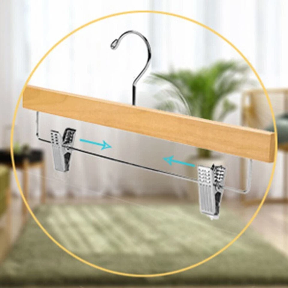 Caja de 25 Pantalones de Madera Falda Armario Organizador Cómodas Perchas Foto 4 de 4