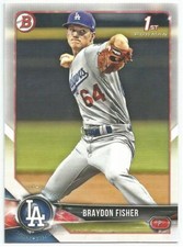 Braydon Fisher LA Dodgers 2018 Bowman Draft 1st Bowman Card
