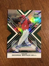 George Bryner Bell 2017 Elite Status Die Cut Green Auto #159 Athletics A's /25
