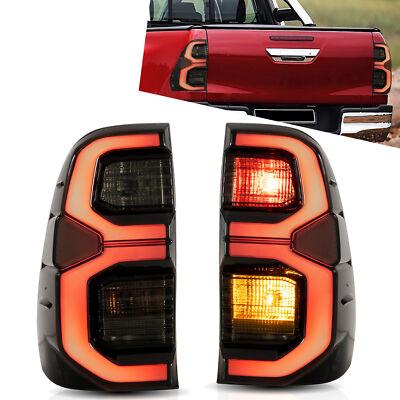VLAND Smoked LED Taillights For Toyota Hilux / Vigo 15-20 w/Start -up Animation