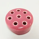 WELLER FLOWER FROG Vintage 8 Hole Pottery  Pink Mauve Rose
