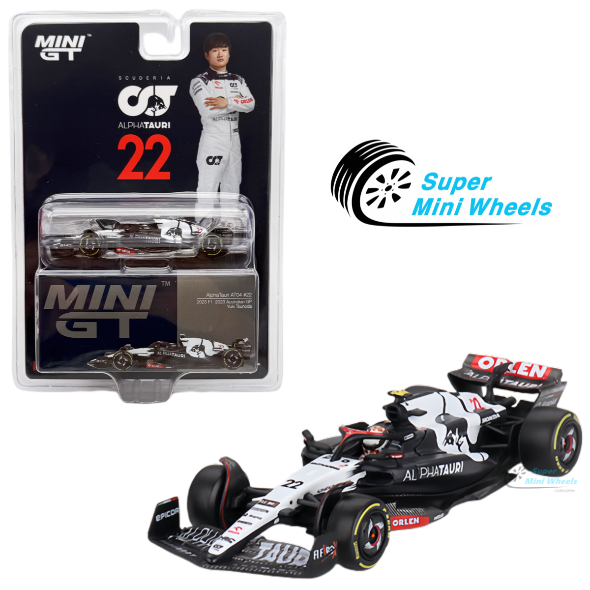 Mini GT 1:64 F1 AlphaTauri AT04 #22 Yuki Tsunoda 2023 F1