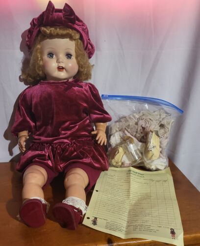 Vintage Mid 1940's Eugene Quality Doll 25" W/ Accessories & Appraisal T2820S #28 - Picture 2 of 23