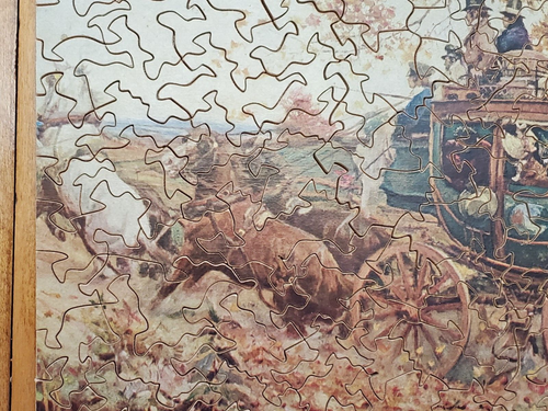 Vintage wood jigsaw puzzle over 100 pcs by Jos. K. Strauss Brooklyn, NY 1930s - Picture 7 of 16