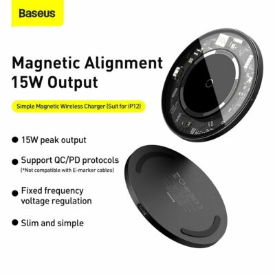 Baseus 15W Magnetic Charging Pad Wireless Charger for iPhone15 14