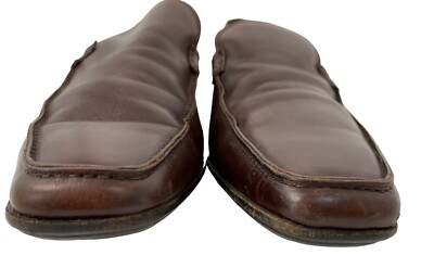 VTG Prada Italy Mens Brown Leather Buckle Loafers Size 10 US Slip On 2D width VTG Prada Italy Mens Brown Leather Buckle Loafers Size 10 US  main image 3