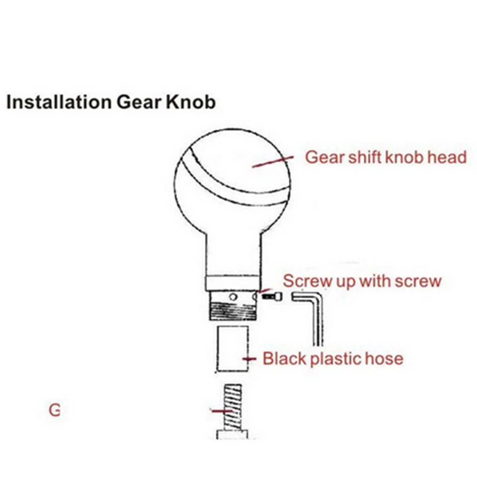 Palanca de cambios manual de cuero universal de 5 velocidades con puntada roja para automóvil Foto 3 de 4