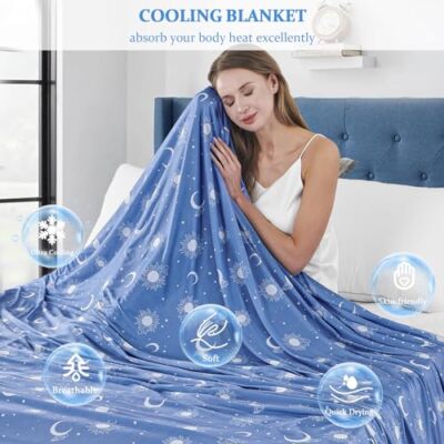 Cooling Blanket Hot Sleepers Decorative Lightweight Breathable 90