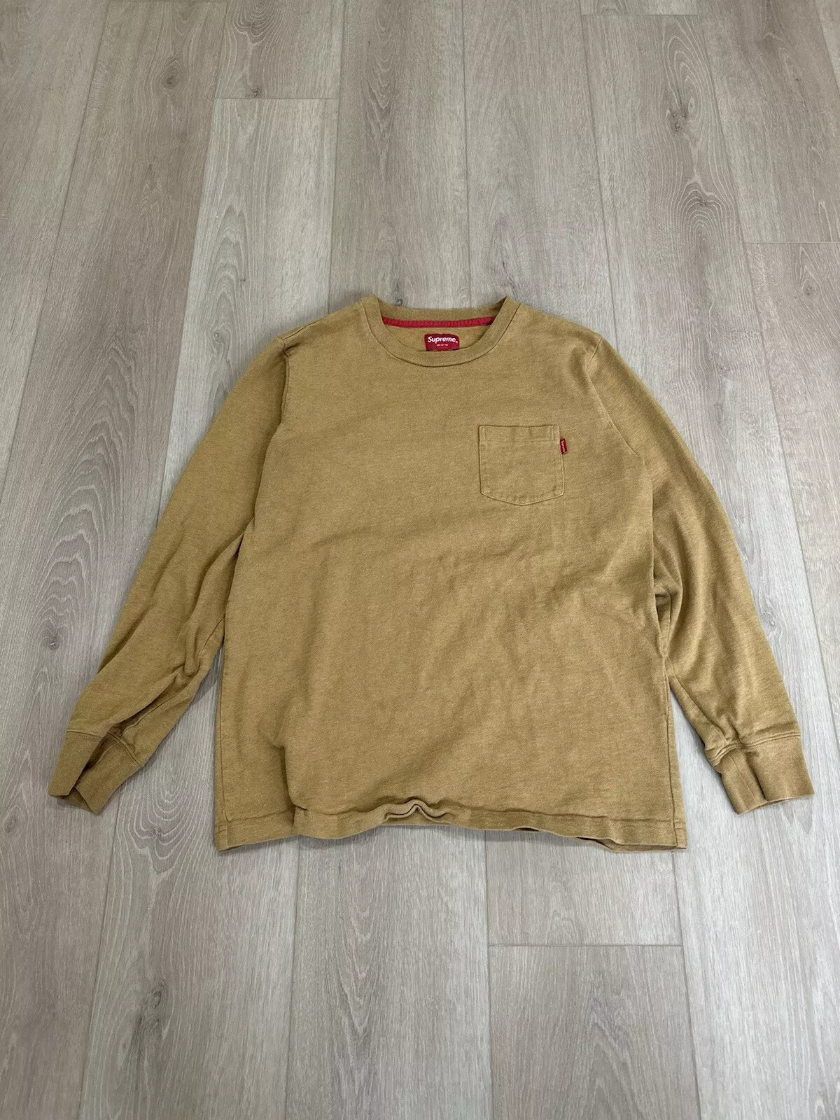 Chemise de poche Supreme FW18 moutarde L/S taille S