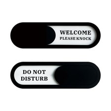 Acrylic Privacy Sign, Do Not Disturb/Welcome Please Knock, Black, 7.4 x 2.2 ...