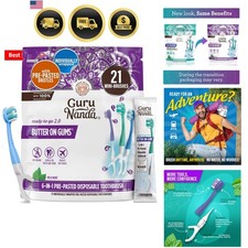 Mini Disposable Toothbrushes with Toothpaste, Tongue Scraper, Floss Toothpi...