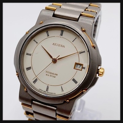 Citizen Attesa titanium quartz wristwatch Mens Used Teste from Japan
