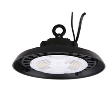 LED Redondo UFO Alta Bahía 100W 5000K Lente Transparente Gancho para Ojos Negro XiFi Regulable
