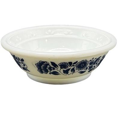 Vintage Avon Soap Dish White & Blue Milk Glass 5'' Rose Small Bowl Floral 1970s. 