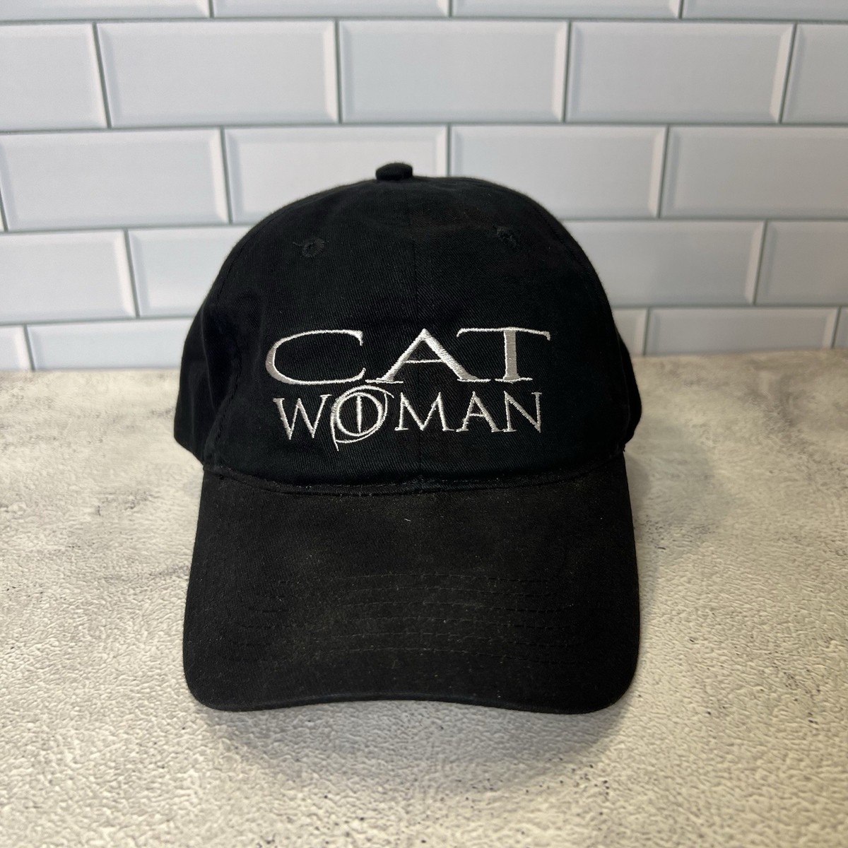Vintage Catwoman Movie Hat Y2K Film Crew Adjustable Black 