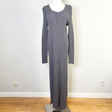 Anthropologie t.la Maxi Dress Ribbed Knit Size XL Gray Long Sleeve NEW