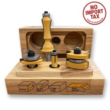 Sommerfeld 4-Pc Tongue & Groove Cabinetmaking Pro Router Bit Woodworking Tool Se