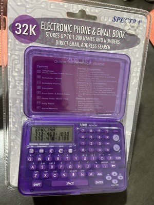 New Vintage Purple Spectra Electronic Phone And Email Book, Rare Find 