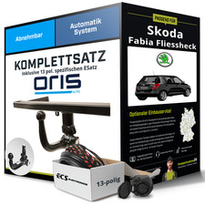 Für SKODA Fabia Fliessheck II 5J Anhängerkupplung abnehmbar +eSatz 13pol 10- PKW