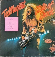 Ted Nugent State Of Shock Vinyl Record LP VG+/G+ EPC 86092 1979