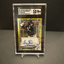 2021 BOWMAN CHROME PROS AUTO YELLOW REF #CPA-JRO Jose Rodriguez SGC 10/9