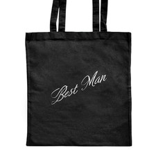 'Best Man' Classic Black Tote Shopper Bag (ZB00025354)