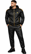 Men's TiM Designer Slim Fit Tracksuit Zip Up Hoodie Joggers Urban 2pcs Set