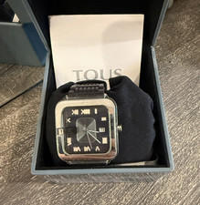 ***RELOJ TOUS AUTÉNTICO - CUADRADO - CORREA SILICONA NEGRA UNISEX