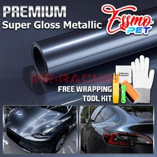 ESSMO PET Super Gloss Metallic Byron Blue Vehicle Vinyl Wrap Decal Like Paint