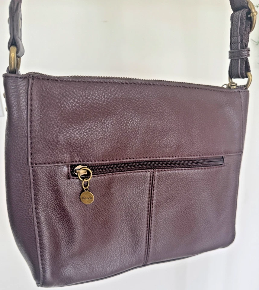 THE SAK 棕色卵石皮革斜挎包单肩包 状况完好 — 第 2/4 张图片