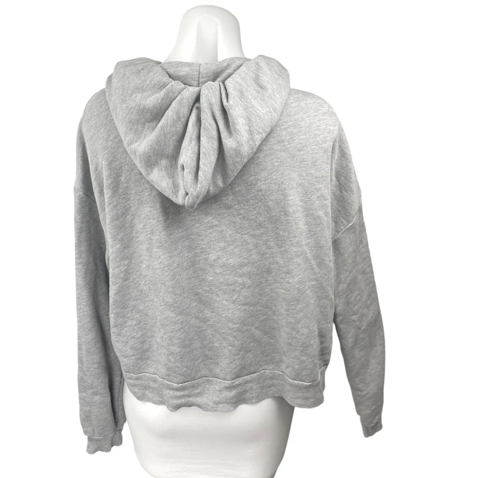 Moletom com capuz Wildfox feminino cinza strass frisado com capuz com zíper tamanho P - Imagem 2 de 4