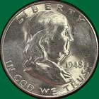 1948-D Franklin Half Dollar Brilliant Uncirculated BU Coin #43404