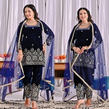 New Stylish Heavy Viscose Velvet Salwar Kameez With Net Dupatta For Party Wear