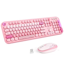 Wireless Keyboard and Mouse Combo Full Size 2.4G Plug and Play Typewriter Ret...