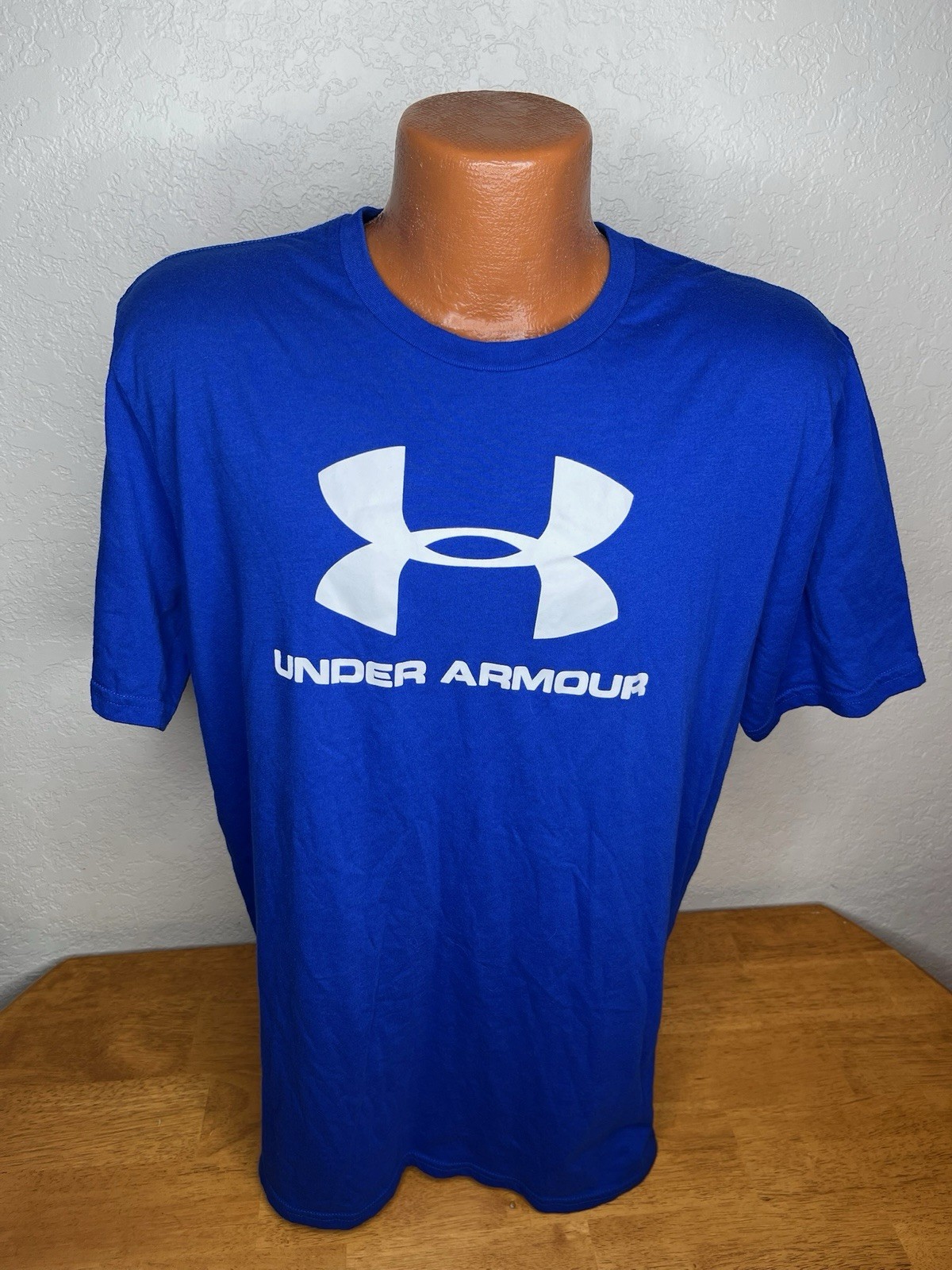 Men's Under Armour Loose S/S Athletic T-Shirt Large L - Blue - Cotton / Poly