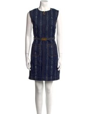 Tory Burch Embroidered Denim Shift Mini Dress NWT Size 12