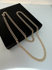 9ct Yellow Solid Gold Double Curb 3.2mm Wide Link Length 22 inches Chain (AG16Z)