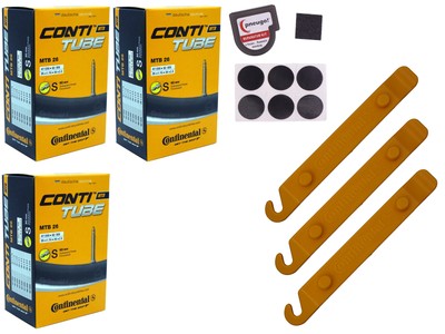 3x Fahrrad Schlauch 26 Zoll ( 26 x 2.00 ) Continental SV 60mm Sclaverand + SET