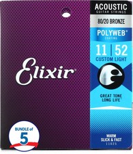 Elixir Strings 11025 Polyweb 80/20 Bronze Aco...