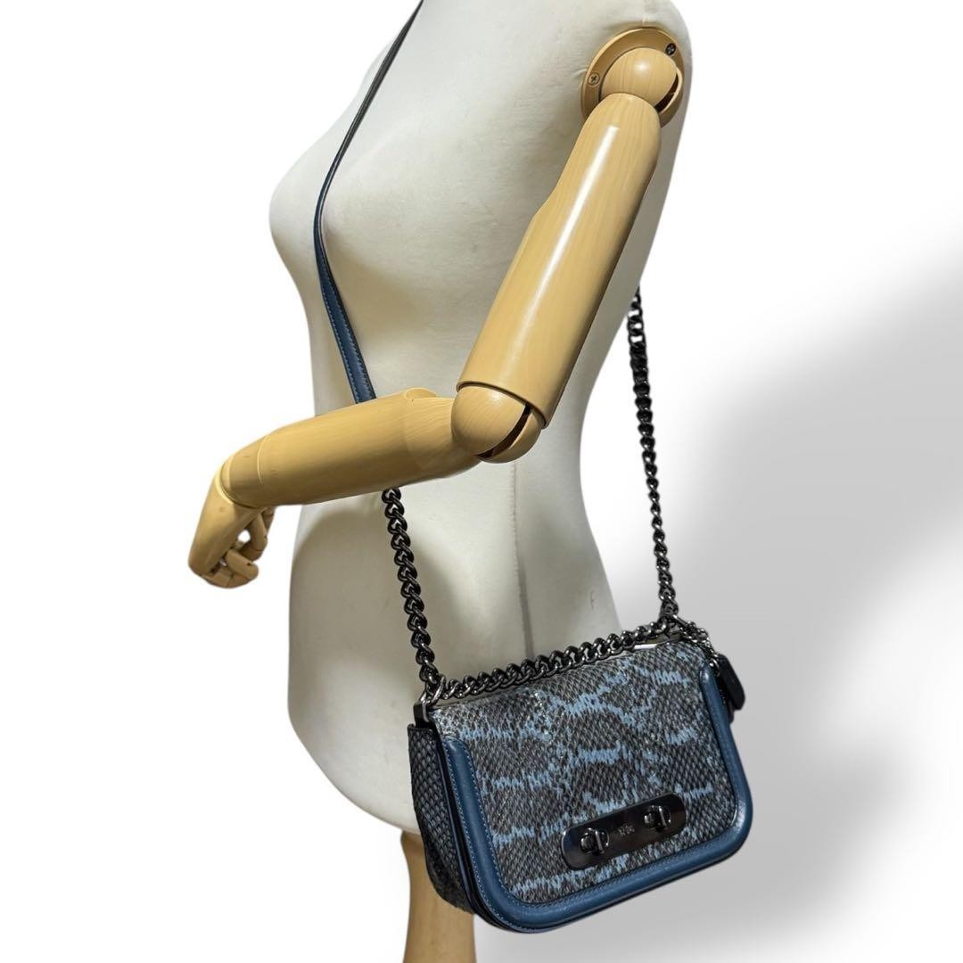 Coach Shoulder Bag Swagger Chain Python Pattern B… - image 2