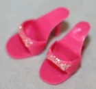 *VTG BARBIE PINK GLITTER HEELS TO 1964 SATIN 'N ROSE & 2 OTHER OUTFITS  4-13-10
