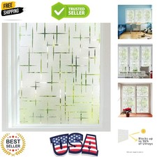 Frosted Window Film Non-Adhesive, Frosting Privacy Film for Glass Windows, Se...