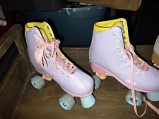 Pastel Quad Roller Skates with Colorful Wheels