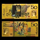 Bluey Australia 50 Dollars Gold Foil Australian Novelty Banknote New