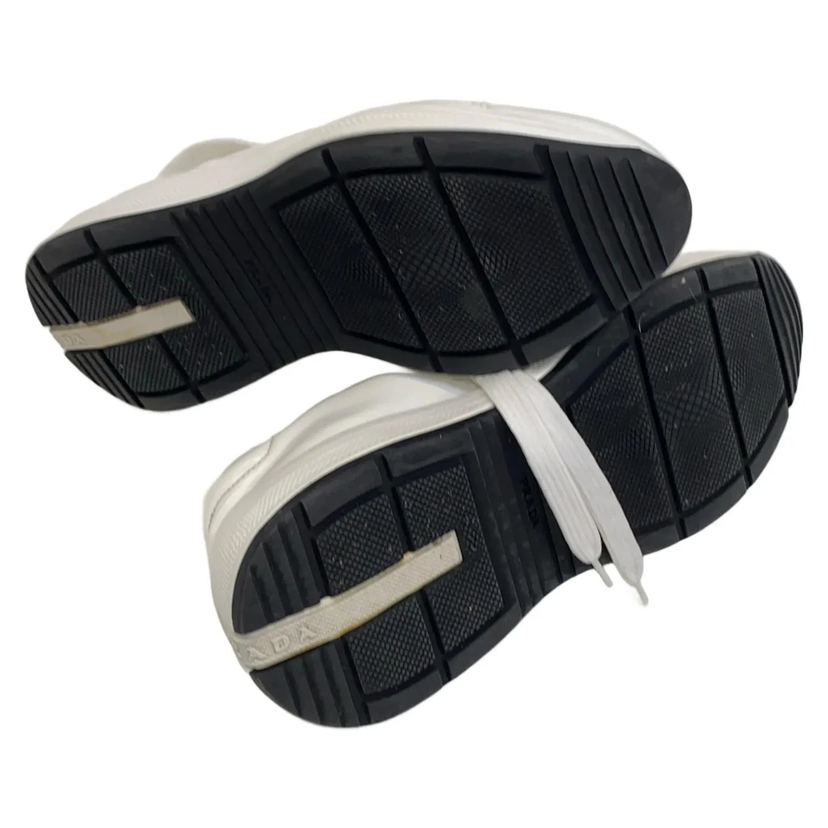 Prada, Sneaker, Größe: 37 1/2, Leder, Weiß, Damen #Z7q