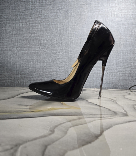 Fetish Style Extreme High Heels 6 Inch US13 Weite Größe Schwarz - Bild 4 von 7