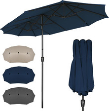 13Ft Large Outdoor Rectangular Patio Umbrella, Double Sided Outdoor Shade Umbrel