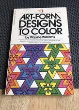 Art-Form Designs to Color #3 book, vintage 1978, astro design, Wayne Williams
